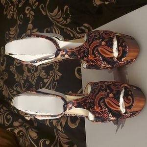 Jessica Simpson Autumn Combo Paisley Print Velvet Shoes